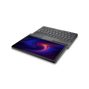 Mini Laptop GPD Pocket 3 mostrato in posizione piatta
