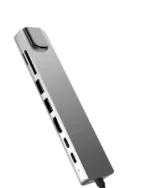 DroiX FX8s - Näytetään 2 USB Type-C-porttia, 1 HDMI, 2 USB Type-A, 1 SD-kortti- ja 1 MicroSD-portti.