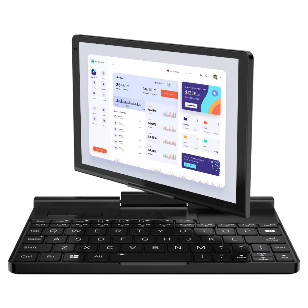 GPD Pocket 3 mostrato mentre gestisce un server
