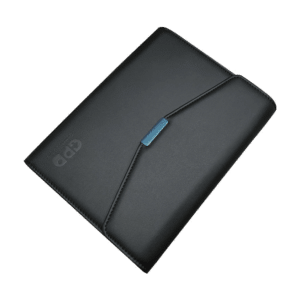 Vista angolare della custodia in pelle GPD POCKET 3