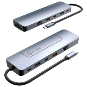 Render dell'Hub USB DroiX NH8 con NVMe da Entrambi i Lati con Copertura NVMe