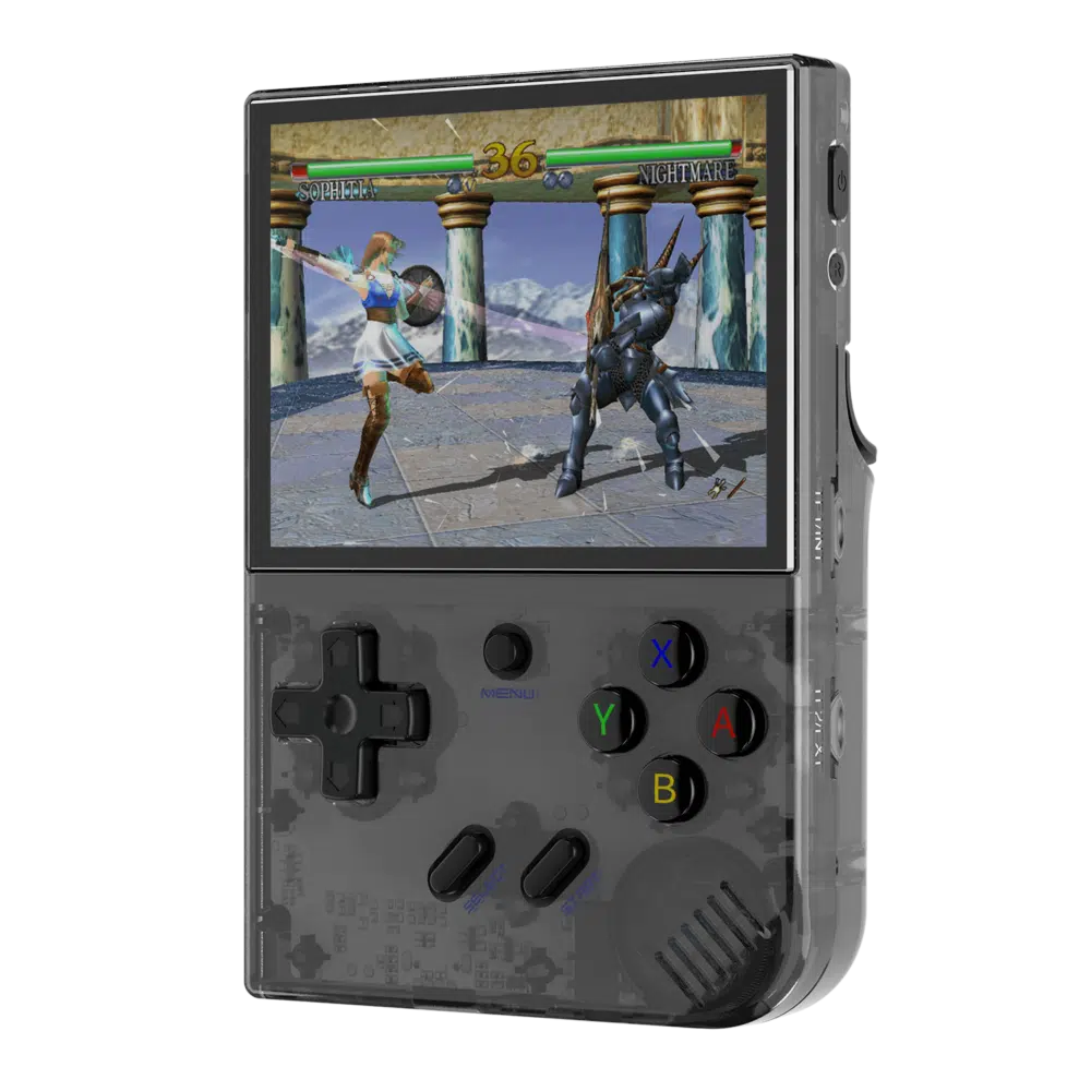 RG35XX Plus Nero Trasparente Durante il Gioco