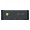 L'immagine mostra il Mini PC GMKTEC NUBOX M5, un dispositivo di calcolo compatto e alla moda. Presenta un design elegante nero opaco con un'estetica minimalista. Il dispositivo è dotato di hardware potente adatto a varie attività di calcolo. Il logo GMKTEC è posizionato discretamente sulla superficie superiore. Nel complesso, il design enfatizza la portabilità, la funzionalità e la modernità.