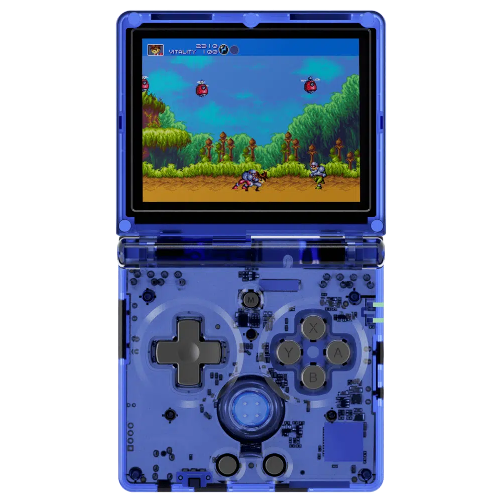 ANBERNIC RG35XXSP Blu Trasparente Console Portatile che Riproduce Videogiochi