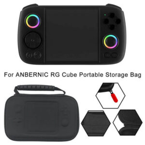 Anbernic RG Cube Case - přenosné černé pouzdro pro kapesní konzole Anbernic s elegantním designem, vnitřní síťovanou kapsou na příslušenství a robustní konstrukcí pro hraní na cestách.