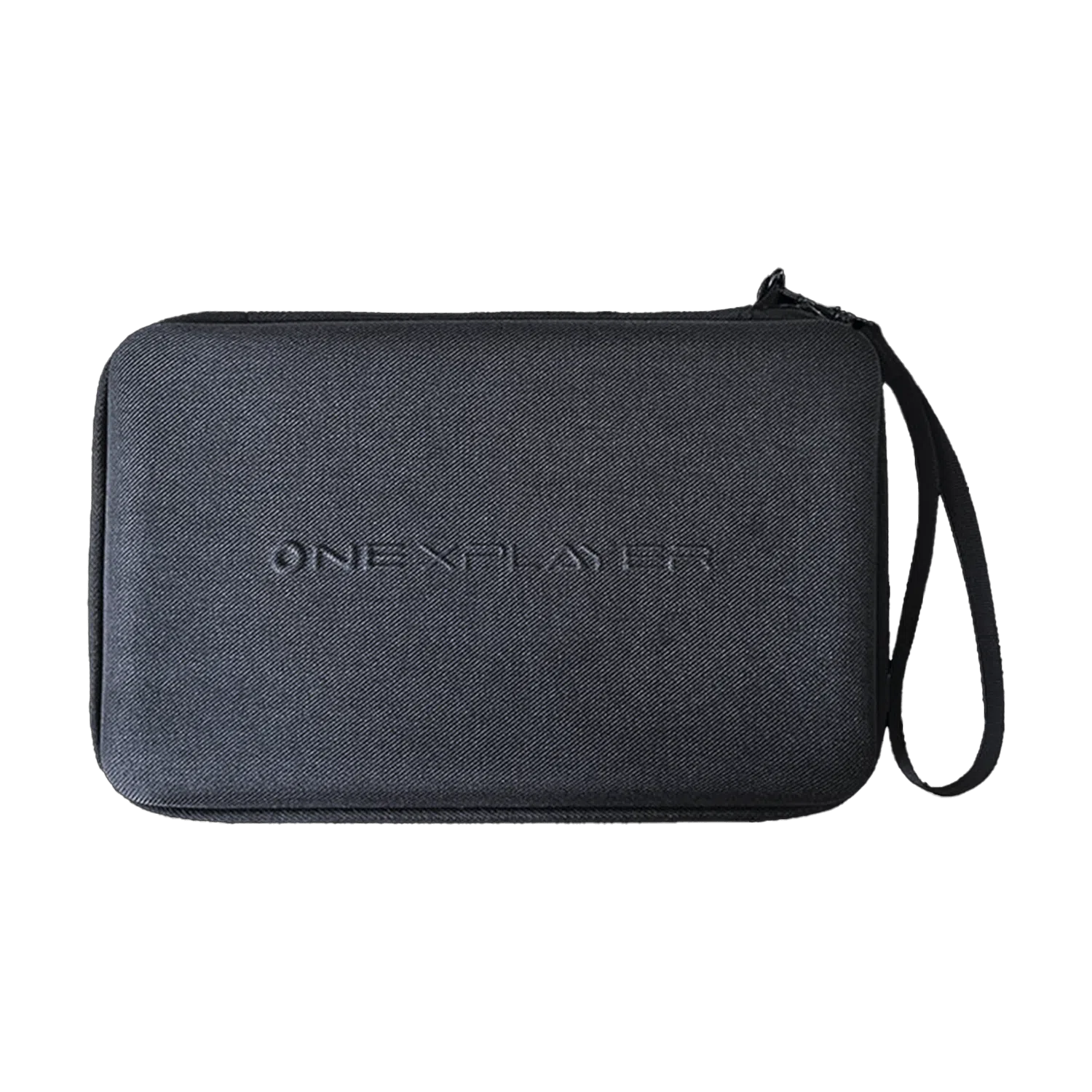 ONEXPLAYER X1/X1 Mini Geantă de protecție 1 A black protective carrying case for the ONEXPLAYER handheld gaming device. The case has a textured exterior with the ONEXPLAYER logo embossed on the front. It features a zipper closure and a wrist strap for easy carrying.