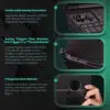 GPD Win Max 2 2025 analoogmängujuhtimise üksikasjad, sealhulgas ergonoomilised analoogpulgad, 256 tagasisidetasemega päästikud, mis tagavad mängude kaasahaaravuse, ja kaks kohandatavat, kaardistatavat taganuppu, mis tagavad parema kontrolli mängimise ajal.
