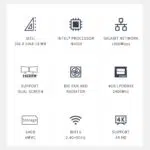 Beelink T5:n tekniset tiedot: Intel N4020 -suoritin, 4 Gt LPDDR4X RAM-muistia, 64 Gt eMMC-tallennustila, tuki kahdelle näytölle, 4K HD -tulostus, WiFi 5, Gigabit Ethernet ja tehokas jäähdytysjärjestelmä.