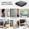 Various use-case scenarios for the Beelink T5, such as office work, digital signage, private home theater, cash register, education, and hospital applications.