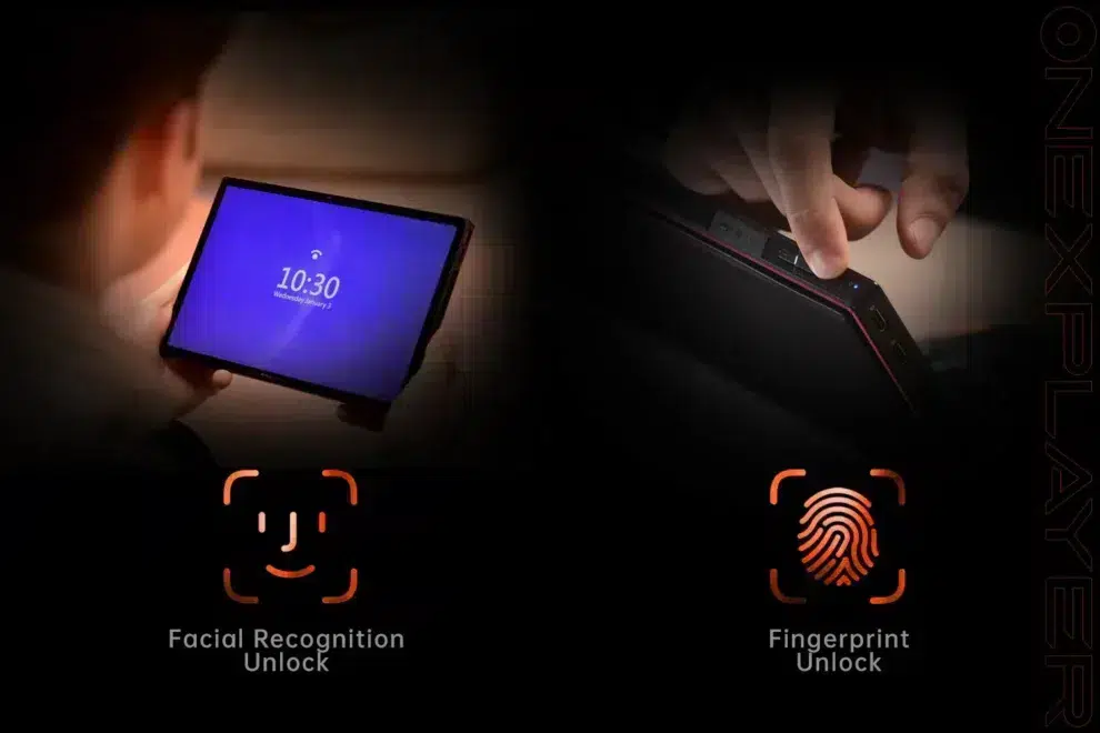 99-990x660 - DROIX EU Lähipildid seadme erinevatest pordidest ja pesadest. Seadmel on kaks USB-C 4.0 porti, USB-A 3.2 port, TF-kaardipesa ja 3,5 mm audiopesa. Näha on ka OCULink port, mis on mõeldud kiireks andmeedastuseks. Need pordid on esile tõstetud elegantse, modernse disaini ja oranžide aktsentidega.