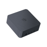 A compact yet powerful EQR5 Mini PC with a Black finish, Beelink branding, USB 3.0 ports, a headphone jack, a power button, and ventilation on the sides.