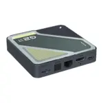 RockTek G2 Next Google TV box, angled dark grey matte media player with patterned top and HDMI, LAN ports