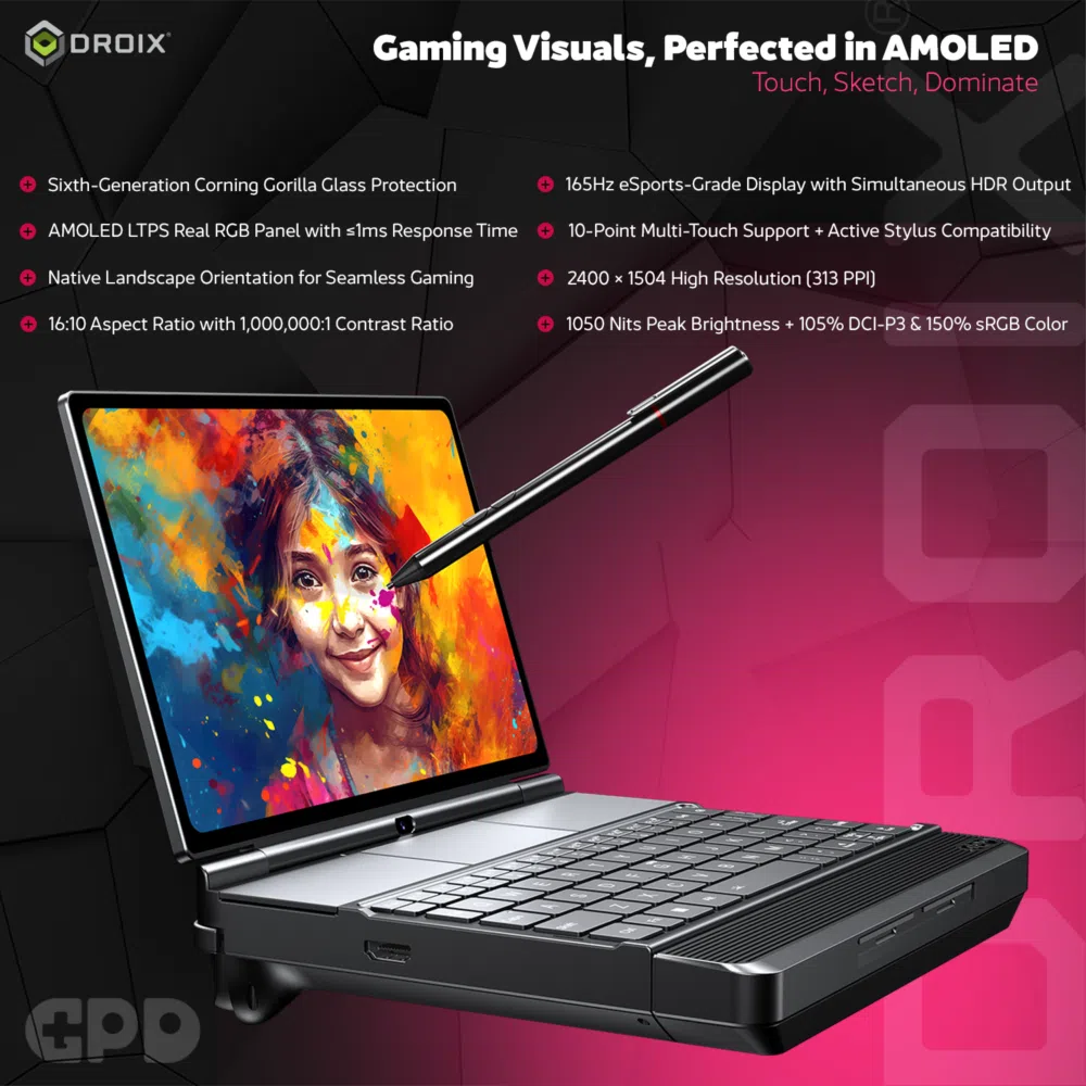 GPD WIN Max 3 AMOLED display and stylus feature image